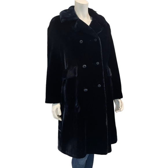 Vintage 1960s Borgana Fur Double Breasted Coat - Picture 1 of 11